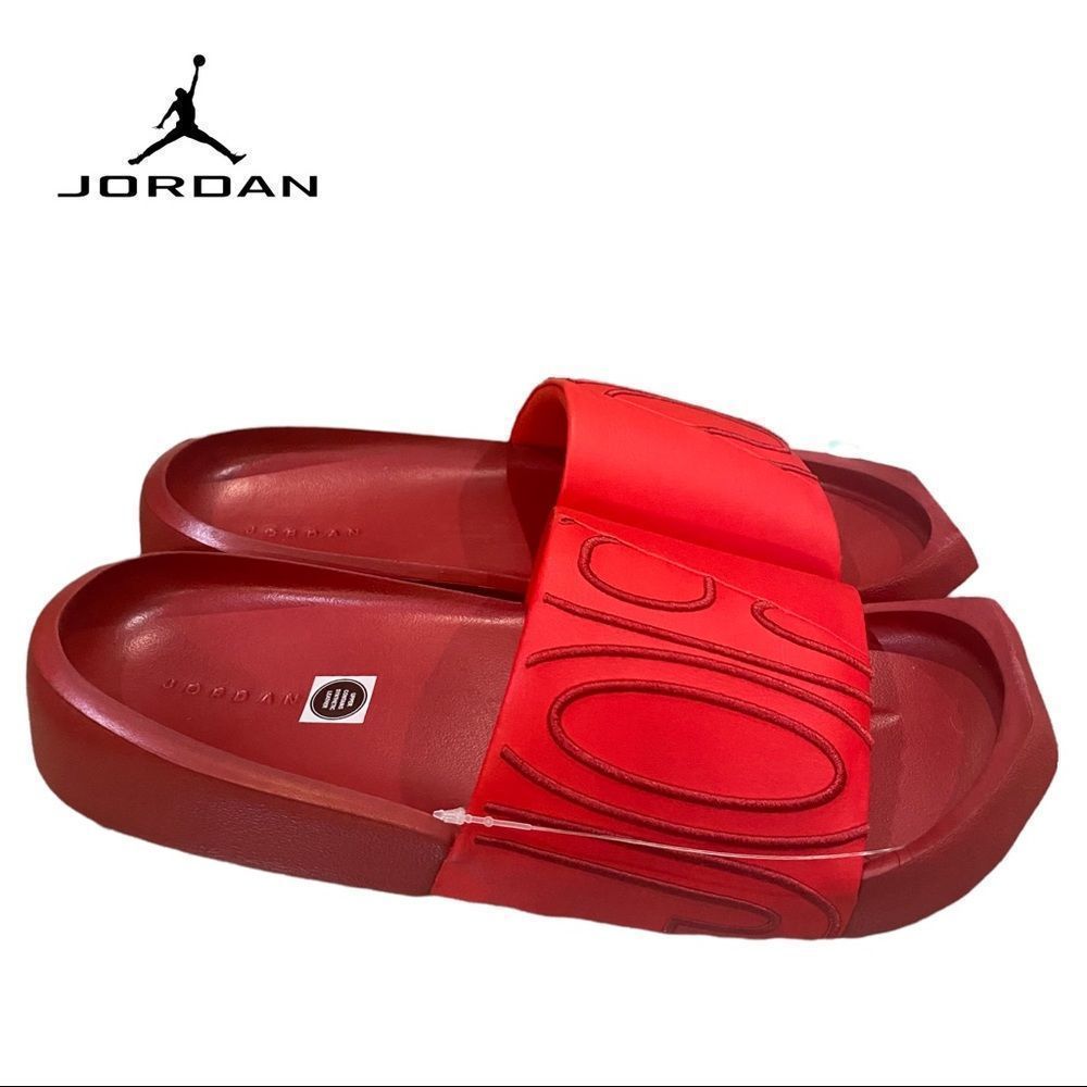 NEW Jordan NOLA University Red Pomegranate Women's Slide Sandals 6 7 9 - Picture 1 of 6
